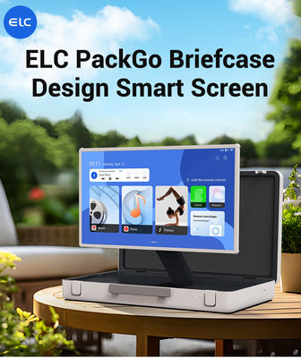 ELC PackGO Draagbare 27 inch briefcase design touchscreen Android systeem Smart TV scherm voor kamperen
