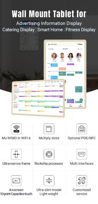 Ultra Slim Elektronisch Wandkalender Aanraakscherm Smart Kalender Wand Display WiFi 6 Met Mu-MIMO