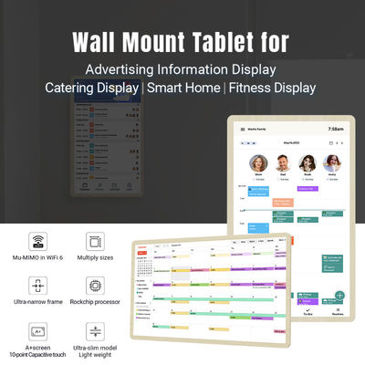 14 inch RK3576 Incell Touch Screen Smart Calendar Wand Display Voor Tijdbeheer