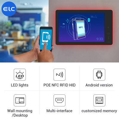 RK3568 Wandmontage Digitaal Signage Android 12 Touch Screen Indoor POE NFC LED Licht Voor Vergaderingen