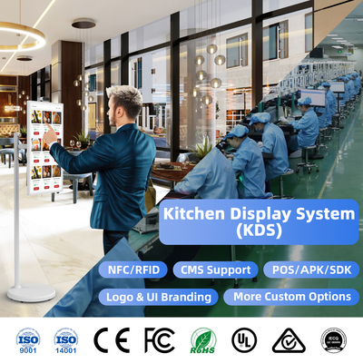 OEM/ODM aanpassen RK3588S2/RK3588 Android 13 24 inch staande digitale bewegwijzering schermen Keuken Displaysysteem Restaurant