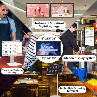 24 inch 32 inch Incell scherm display lcd touchscreen Android 13 Reclame Digital Signage voor fastfoodketens en drankgelegenheden