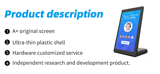 L-vorm capacitieve touchscreen klantfeedback evaluator restaurant bank bestelling RJ45 NFC POS desktop Android tablet