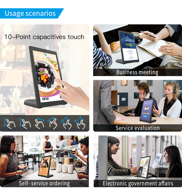 L-vorm Capacitieve 10 inch Android Tablet Touchscreen Menu Display POE RJ45 NFC Camera