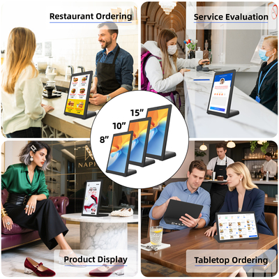 Android Klantfeedback Signage Android 10.0 Digitale Signage L-vorm Restaurant Tablets 10 inch menutablet menuscherm restaurantmenu