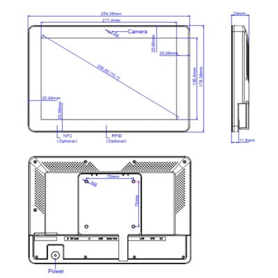 Android 11 touchscreen digitale signage vergaderzaal display tablet met NFC LED lichtbalk