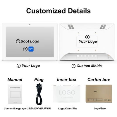 10.1 Inch Wandgebouwde tablet Digitale signage FCC, CE, ROHS, Kwaliteit onder garantie Meer details Aanpasbaar