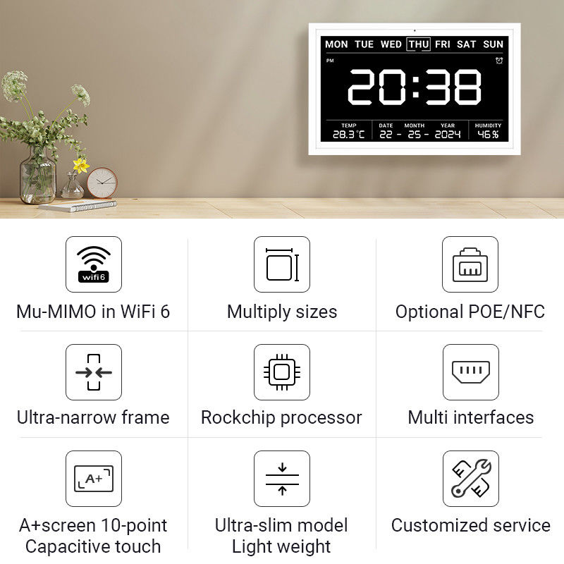 Ultra-slim aanraakscherm tablet Smart Home Timing Tablet WiFi 6 met Mu-MIMO Voor kalender schema weergave
