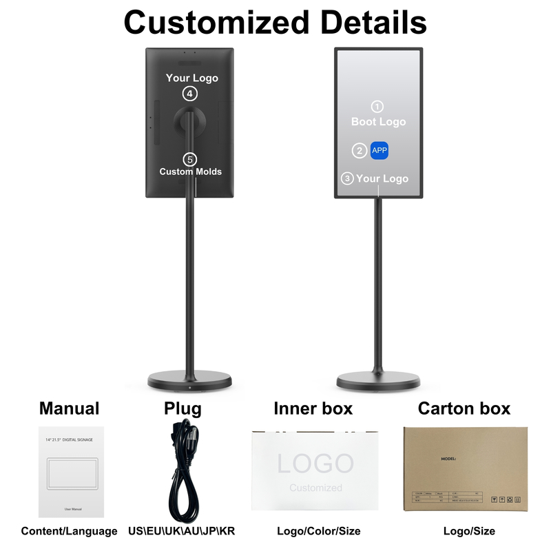 24 inch 32 inch Incell scherm display lcd touchscreen Android 13 Reclame Digital Signage voor fastfoodketens en drankgelegenheden