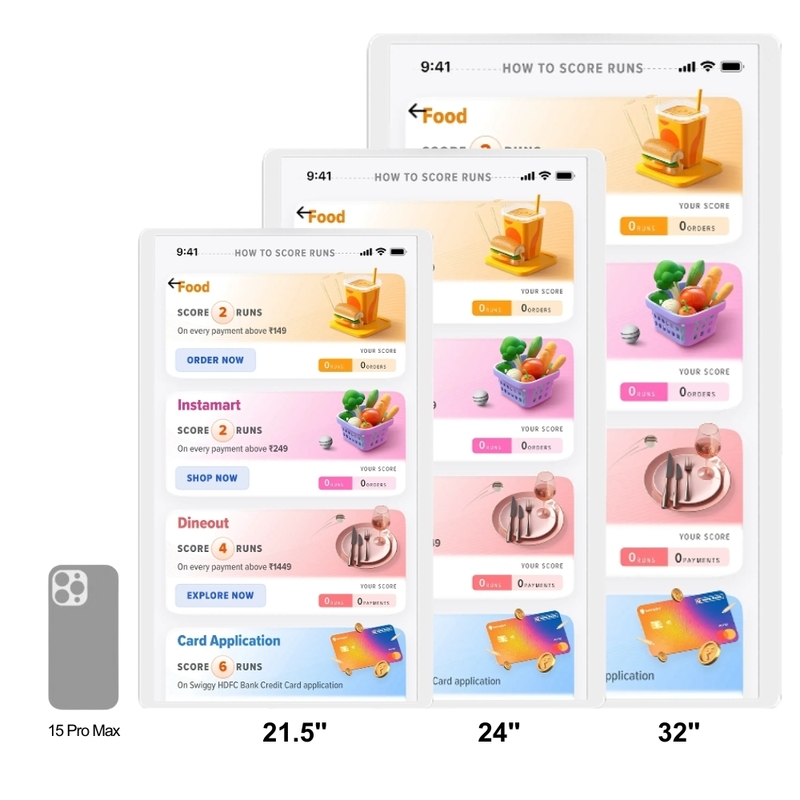 Keuken Display Screen Kds System NFC Pos System Keuken Order Display Monitor Android 13 ELed Menu Management Display Screen KDS