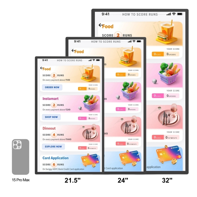 Keuken Displaycomputer Interactief Touchscreen Digital Signage Kds Systeem  Pos Systeem Wandmontage Keuken Displayscherm
