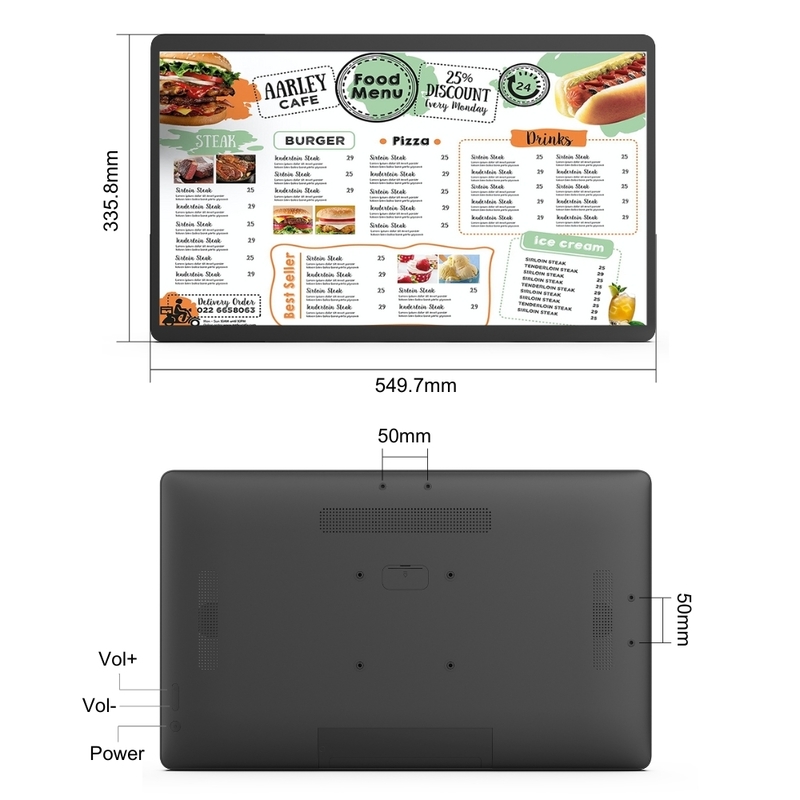 Touchscreen Restaurant Pos Systeem Kiosk 24 Inch Desktop Tablet Draagbare Monitor Scherm Smart Android 13 TV Display Tablet PC