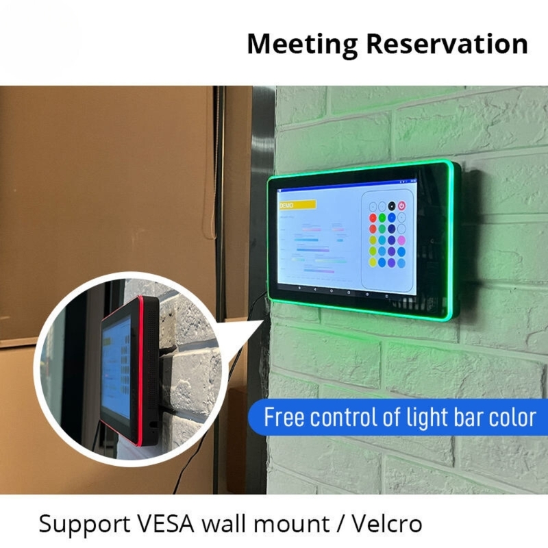 10.1 inch Android Meeting Room Tablet met LED Light Bar Wand Mount