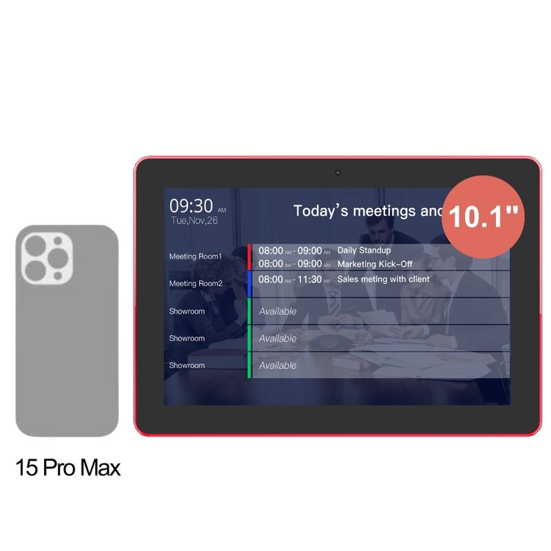 Android 11 touchscreen digitale signage vergaderzaal display tablet met NFC LED lichtbalk