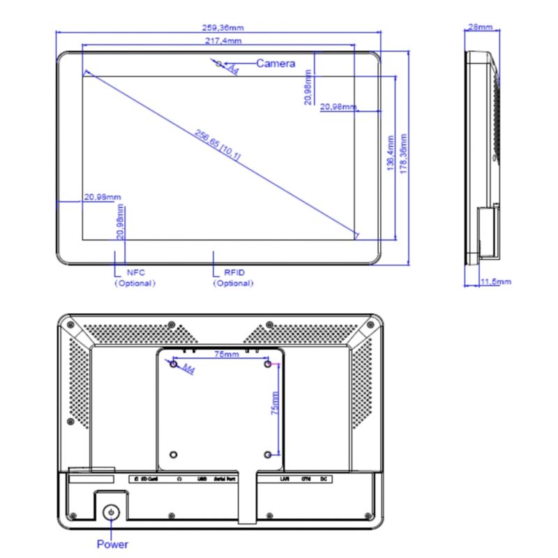 Android 11 touchscreen digitale signage vergaderzaal display tablet met NFC LED lichtbalk