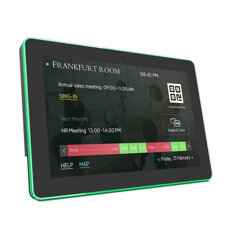 Android 11 touchscreen digitale signage vergaderzaal display tablet met NFC LED lichtbalk