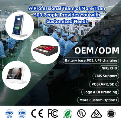 L-vorm capacitieve touchscreen klantfeedback evaluator restaurant bank bestelling RJ45 NFC POS desktop Android tablet